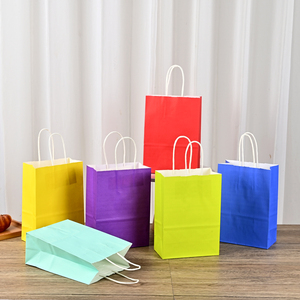 <span class=keywords><strong>Sac</strong></span> en papier <span class=keywords><strong>kraft</strong></span> multicolores écologique à fond plat, idéal pour l'emballage de mariages et d'événements - Product Image 6