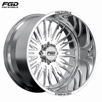 Jantes forgées en alliage poli FGD Bright Shine pour camions Ram GMC Ford 8x165.1 8x180 8x200 10x225 22 24 26 28 30 pouces