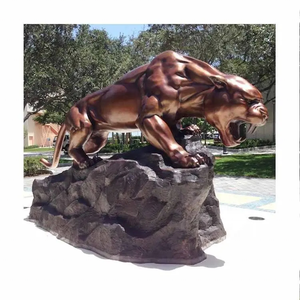 Décoration de jardin d'extérieur, statue de <span class=keywords><strong>panthère</strong></span> en métal grandeur nature, statue de <span class=keywords><strong>panthère</strong></span> <span class=keywords><strong>noire</strong></span> en bronze, sculpture à vendre - Product Image 4