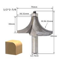 Broca Redonda de Carburo de Tungsteno de Alta Calidad para Router de Madera, Grado Industrial, Vástago de 1/4 y 1/2 Pulgadas, L-N001-1