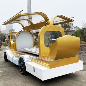 Classic White and Gold Funeral Hearse New Customised High Quality Electric Funeral Hearse Cart Special Transportation - Product Image 1