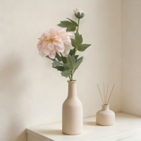 Bunga Dahlia Artificial Real Touch Terlaris Warna Putih Pink untuk Dekorasi Pernikahan, Rumah, Pesta, dan Buket Pengantin