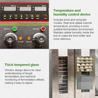 Machine à Fermer la Pâte Portable Professionnelle pour Boulangerie, 18 Plateaux, pour Pizza et Pain, avec Humidificateur et Ventilateur