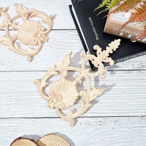 Appliques in <span class=keywords><strong>legno</strong></span> intagliato Onlay decalcomania in <span class=keywords><strong>legno</strong></span> cornice angolare non verniciata Onlay intaglio Appliques per mobili armadio comò <span class=keywords><strong>parete</strong></span> del letto - Product Image 4