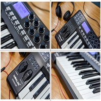 WORLDE PANDA61 Contrôleur Clavier MIDI USB Portable 61 Touches avec 8 Pads Rétroéclairés RVB Colorés et Câble USB