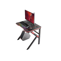 Prix bon marché d'usine vente chaude Top noir rose en forme de K Gaming Grande Table Home Office Furniture Computer Game Racing Desk
