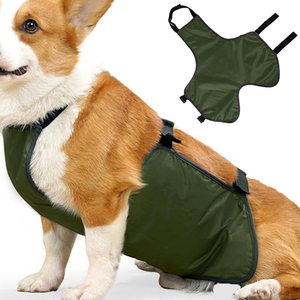 Venta al por mayor ropa de invierno para mascotas bandas cálidas para el vientre para perros machos chaqueta de invierno reutilizable impermeable a prueba de viento revestimiento de poliéster sólido - Product Image 1