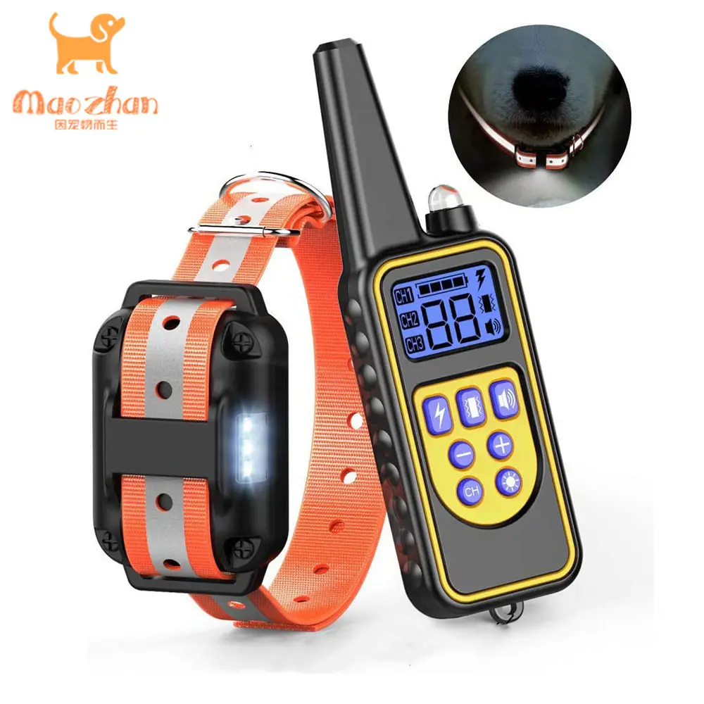 LCD 880 Dog Electric Collar Rechargeable Waterproof Remote Electronic Training Dog Collar