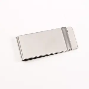 Custom blank Mirror polished stainless steel metal carbon fiber metal folding cheap unique money clip