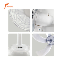Ventilateur de table blanc de 16 pouces, grille en métal sécurisée pour les enfants, ventilateur domestique à 3 vitesses oscillant pour une utilisation familiale