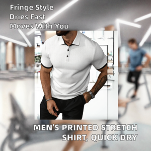 Camisa de Alta Calidad, Transpirable, Tejida, 100% Algodón, Color Sólido, Estilo Paul, Casual, Juvenil, para Hombre, Corte Ajustado, Cuello Solapa, Manga Corta - Product Image 2