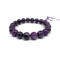 Prix usine vente bracelet charoite violet 8mm 10mm bracelet charoite en pierres précieuses polies pour cadeau