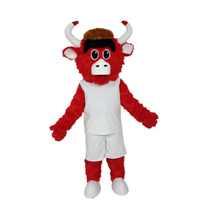 उहाँ कस्टम ब्रांड वयस्क गाय शुभंकर पोशाक लाल बैल खेल पशु नायक पार्टी के उपयोग के लिए क्लब लोगो के साथ - Product Image 3