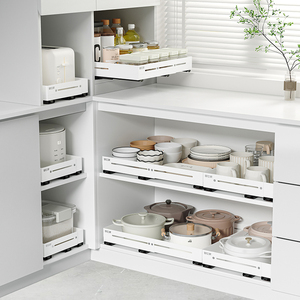 Organizzatore per Armadio a Quattro Lati Regolabile, Cassetto Estraibile Espandibile per Stoviglie da <span class=keywords><strong>Cucina</strong></span> - Product Image 3