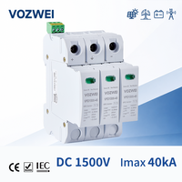 Dispositif de protection contre les surtensions VOZWEI VPD1500-40 3P 3 pôles T1+T2 DC 1500V DC1500V 40kA 20kA SPD pour système solaire, panneau photovoltaïque