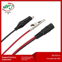 Câble de connexion de charge de batterie personnalisé avec double pince crocodile, isolé en PVC, en cuivre étamé, 55*21mm, pour faisceau de câbles d'alimentation DC