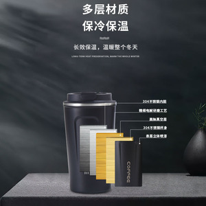 Corfee Stainless Steel <b>Coffee</b> Mug 304 Insulated Portable Office Gift Water <b>Bottle</b> - Product Image 5