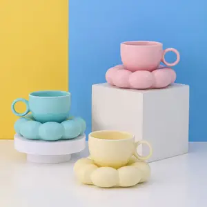 乐利向日葵咖啡杯餐具套装可爱创意花陶瓷杯餐具马克杯茶具