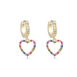 Ingrosso di alta qualità in <span class=keywords><strong>argento</strong></span> 925 o ottone <span class=keywords><strong>orecchini</strong></span> a leve alla moda con <span class=keywords><strong>orecchini</strong></span> colorati in zircone per ragazza - Product Image 2