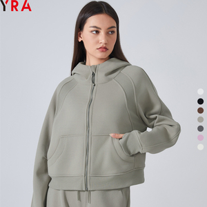 Sudadera con capucha de invierno de gran tamaño de manga larga con cremallera para mujer 2024, sudaderas deportivas transpirables para Yoga, ropa deportiva cómoda - Product Image 1