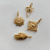 EMANCO - Charme rond en acier inoxydable avec fausse perle - Collier et bracelet faits à la main - Accessoires de fabrication de bijoux DIY