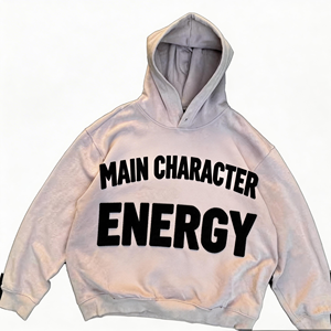 Sudadera con Capucha Oversize de Algodón 100% para <span class=keywords><strong>Hombre</strong></span>, 500 g/m², Ajuste Holgado, con Slogan Bordado, Estilo Urbano, Fabricación de Alta Calidad - Product Image 1