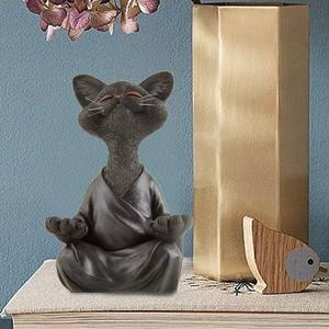 Figurine en résine personnalisée en vrac <span class=keywords><strong>Statue</strong></span> <span class=keywords><strong>Statue</strong></span> d'action de <span class=keywords><strong>bouddha</strong></span> <span class=keywords><strong>chat</strong></span> noir - Product Image 6