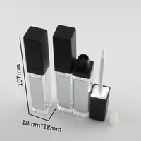 7ml carré brillant à lèvres Tube vide brillant à lèvres rouge à lèvres bouteille avec lumière LED miroir transparent cosmétique conteneur outils de maquillage
