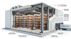 Planta de Almacenamiento en Frío con Estructura de Acero de Diseño Industrial Moderno, Panel Aislado, Almacén Congelador, Ecológico y de Ahorro Energético - Product Image 5