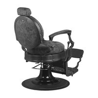 Chaise de barbier noire robuste classique siège en cuir de coupe de cheveux antique vintage hydraulique pour salons
