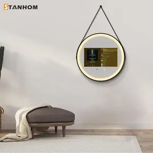 STANHOM Wall Mounted Round Framed Smart Fitness Android LED Mirror