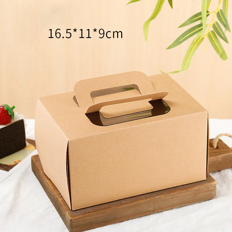 पोर्टेबल त्रिकोणीय मूस बॉक्स मोटा पारदर्शी विंडो बेकिंग तिरामिसु ब्लैक फॉरेस्ट कट केक पैकिंग बॉक्स