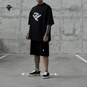 Camiseta Oversize para Hombre, Blanca, con Hombros Caídos, Estilo Holgado, Logotipo Bordado, Casual, Ajuste Holgado, Streetwear, Manga Corta, para Verano - Product Image 5