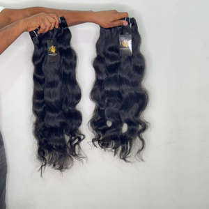 Extensions de cheveux ondulés, fournisseurs d'extensions de cheveux humains vierges indiens naturels non traités, cuticules alignées, qualité vison, ondulés bruts - Product Image 2