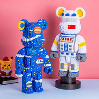 Mini briques à assembler de taille moyenne, modèle 3D, amour, Graffiti, ours, Micro blocs de construction, figurines, jouets pour cadeau