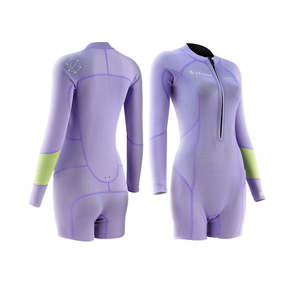 Combinaison de plongée AZTRON AURORA pour <span class=keywords><strong>femme</strong></span>, <span class=keywords><strong>shorty</strong></span> 3/2 mm, manches longues, fermeture éclair avant, combinaison intégrale, combinaison de surf, combinaison à jambes courtes - Product Image 1
