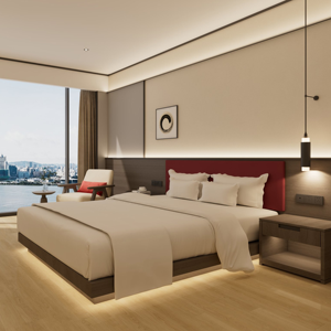 Chất lượng cao hiện đại Bộ đồ nội thất phòng ngủ 5 sao phong cách đương đại bền MDF vật liệu cho khách sạn và căn hộ - Product Image 1