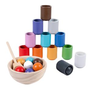 Jouet <span class=keywords><strong>de</strong></span> bureau multifonctionnel pour l'éducation <span class=keywords><strong>de</strong></span> la petite enfance 12 <span class=keywords><strong>boules</strong></span> <span class=keywords><strong>de</strong></span> bois Tasses <span class=keywords><strong>de</strong></span> tri des couleurs pour les 5 à 7 ans - Product Image 5