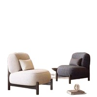 Fauteuil simple en tissu crème de style nordique, design compact et décontracté, idéal pour salon et balcon, peut être utilisé comme lit d'appoint pour hôtel