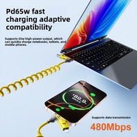 Câble de données rétractable 4-en-1 ultra-rapide pour usine, 1,5 m, avec connecteurs Micro USB/Type-C, chargeur de voiture