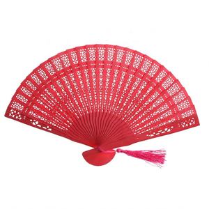 Vintage Carved Bamboo Folding Fan Hand Fragrant Chinese Wooden <b>Decor</b> for <b>Weddings</b> and Parties Hollow Antiquity Design - Product Image 5