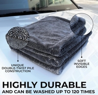 Serviette microfibre torsadée sans bords 1200gsm 1400gsm, absorbante, compressée, séchage rapide, pour lavage, entretien, detailing et nettoyage automobile et domestique