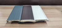 Porte à enroulement électrique en alliage d'aluminium à lattes modernes de 100 mm de largeur, isolation thermique, adaptée aux villas familiales et aux garages.