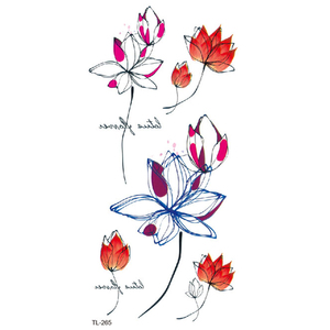 BXTAT TL265/TL270 <span class=keywords><strong>fiori</strong></span> di erbe rose tatuaggio temporaneo adesivi carta bianca per il corpo ispirato alle <span class=keywords><strong>farfalle</strong></span> di loto - Product Image 1