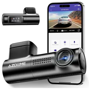 AZDOME kamera mobil M330, alat perekam berkendara WiFi layar 0.96 "HD 1080P kontrol suara, kamera dasbor Mini mudah dipasang