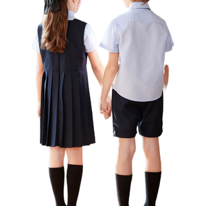 Primary Secondary <strong>School</strong> Uniforms Factory Navy <strong>Blue</strong> Pinafore <strong>Jumper</strong> with Twin Buckle Tab Boys Shirt Girls Shorts for Children - Product Image 3