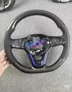 Assurance qualité cuir perforé LED volant en Fiber de carbone pour Volkswagen <span class=keywords><strong>Golf</strong></span> 7.5 gti volant de voiture - Product Image 2