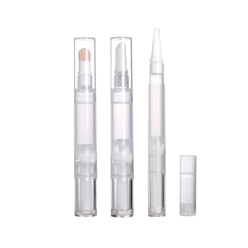 Unique 1.5ml 2ml 3ml 4ml 5ml clear makeup Accessory cuticle oil dispenser lip nail polish twist pen with brush