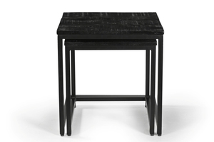 Ensemble de tables basses de haute qualité en fer/WD, ensemble de 2 tables basses carrées, meubles de salon, prix de gros. - Product Image 2