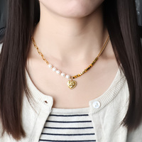Collier Plaqué Or 18 carats Bijou Anti-Ternissement, Pendentif Trèfle à Quatre Feuilles avec Zircon, Collier Étanche en Acier Inoxydable pour Femme